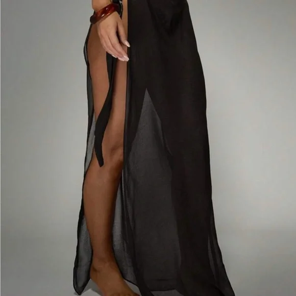 Missguided Swim Missguided Beach Cover Up Maxi Wrap Skirt